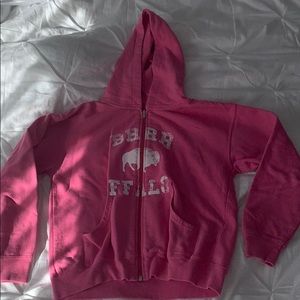 Pink zip up hoodie kids large (adult xsmall)